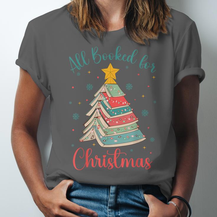 All Booked For Christmas Tree Book Bookish Christmas Unisex Jersey T-Shirt