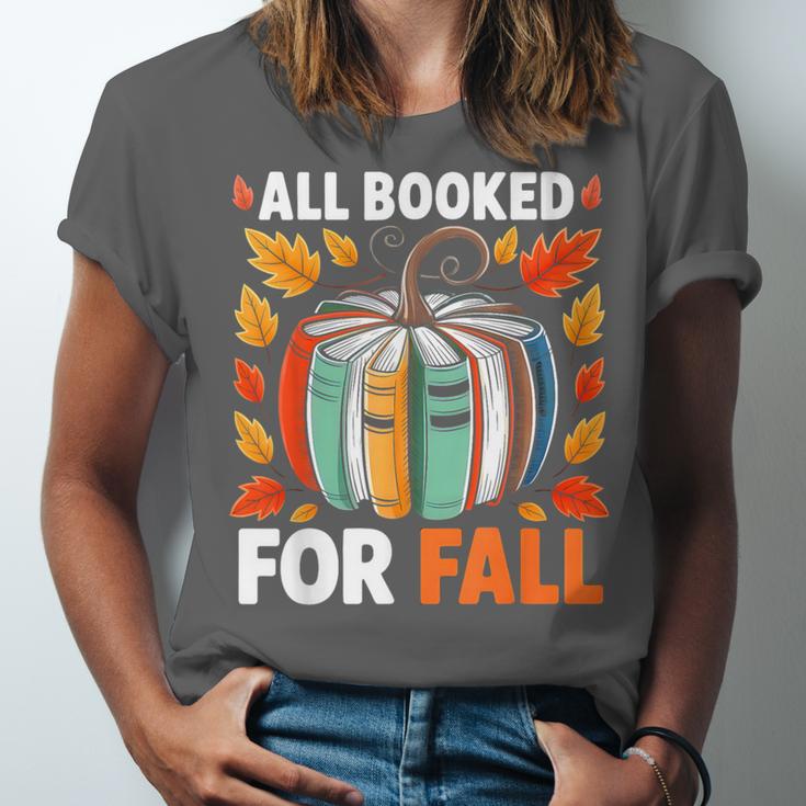 All Booked For Fall Book Pumpkin Autumn Thanksgiving Teacher Unisex Jersey T-Shirt All Booked For Fall Book Pumpkin Autumn Thanksgiving Teacher Unisex Jersey T-Shirt