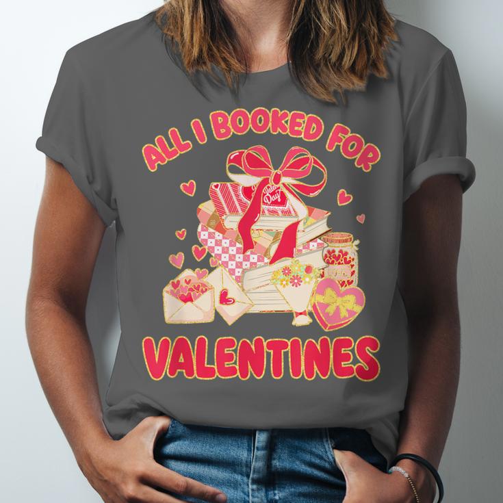 Booked For Valentine Books Lover Bookworm Librarian Teacher Unisex Jersey T-Shirt