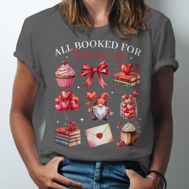 All Booked For Valentine Coquette Bow Girl Women Teacher Unisex Jersey T-Shirt