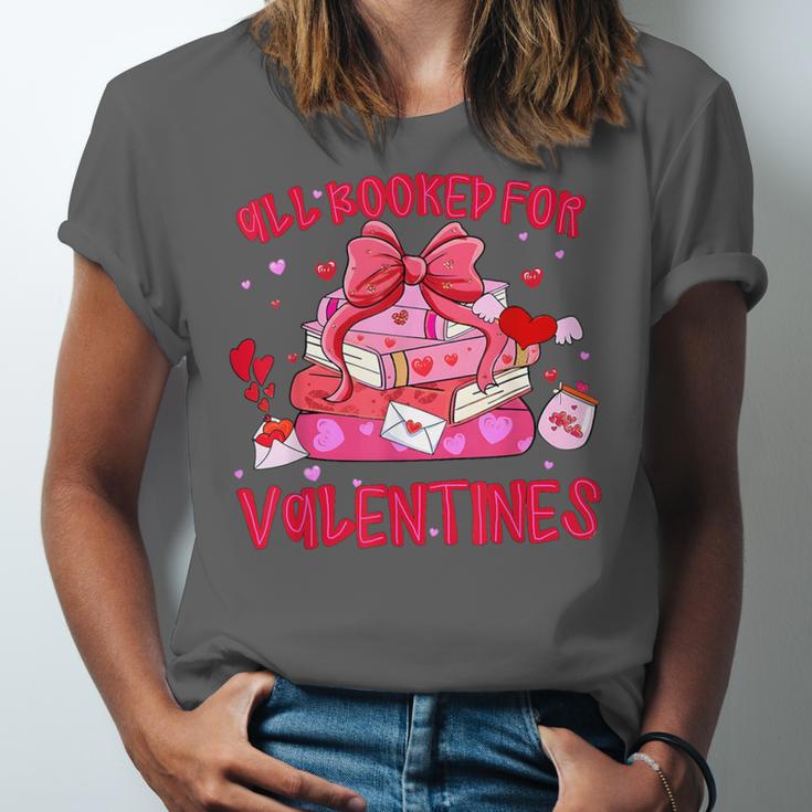 All Booked For Valentines Coquette Bow Book Valentine Day Unisex Jersey T-Shirt