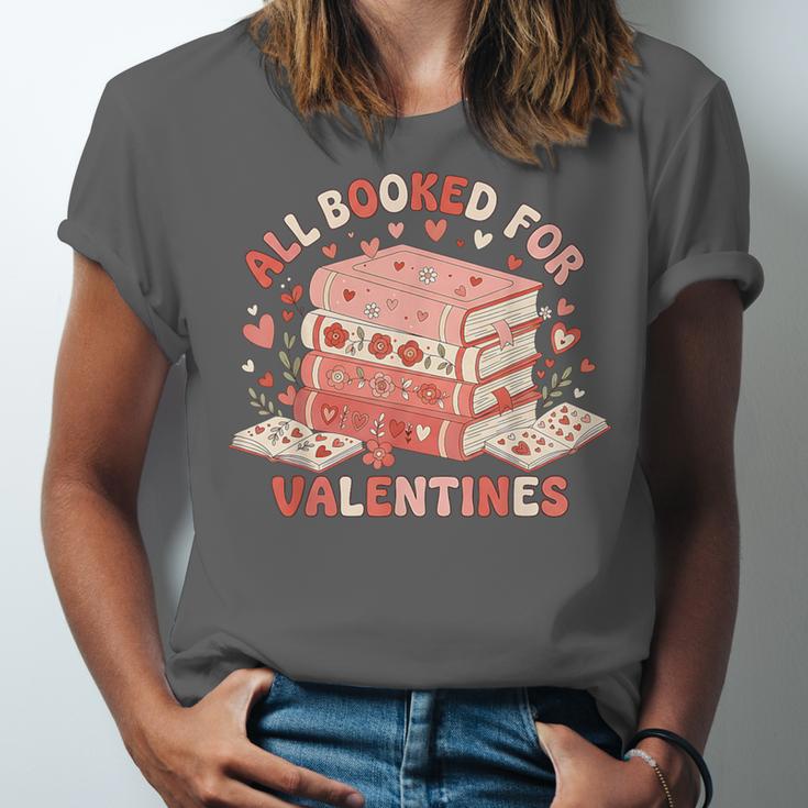 All Booked For Valentine’s Day Readers Teachers Bookworms Unisex Jersey T-Shirt