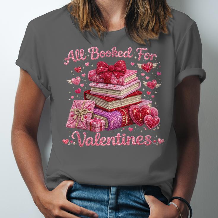 All Booked Valentine's Girly Teacher Coquette Love Unisex Jersey T-Shirt