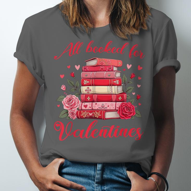 All Booked For Valentines Librarian Book Lover Teacher Unisex Jersey T-Shirt
