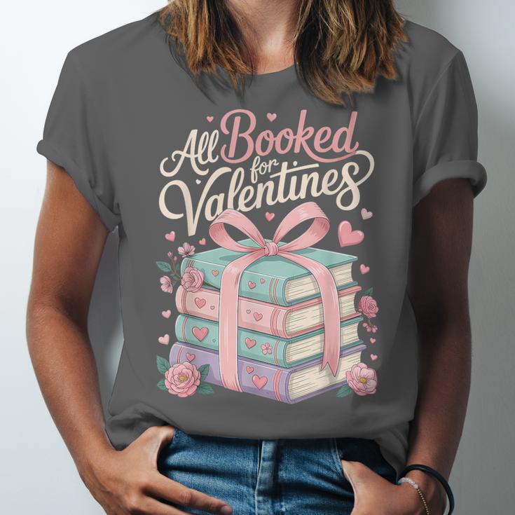 All Booked For Valentines Stacked Books Unisex Jersey T-Shirt All Booked For Valentines Stacked Books Unisex Jersey T-Shirt