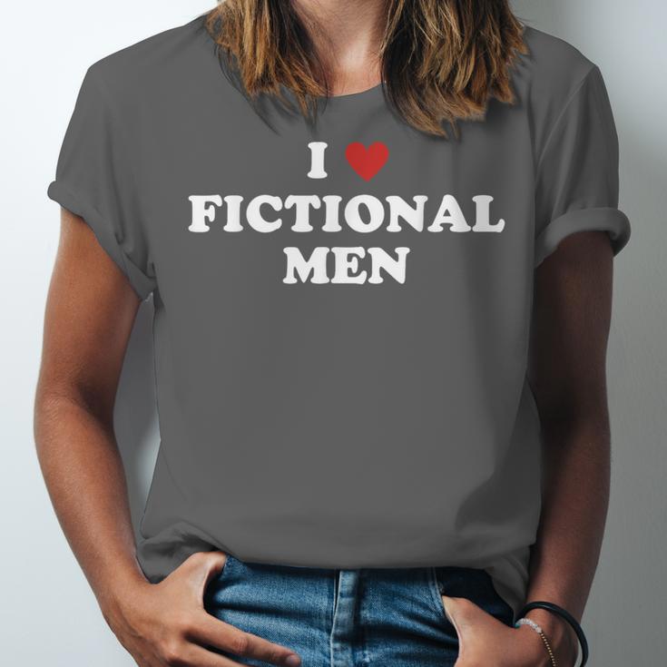 Bookish Quote Reading Lover I Love Fictional Men Unisex Jersey T-Shirt