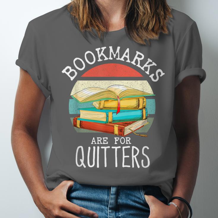 Bookmarks Are For Quitters Book Lovers Book Nerd Unisex Jersey T-Shirt