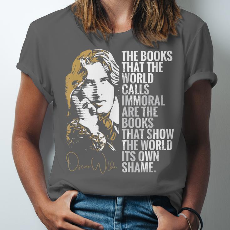 Books Called Immoral World's Shame Dorian Gray Oscar Wilde Unisex Jersey T-Shirt