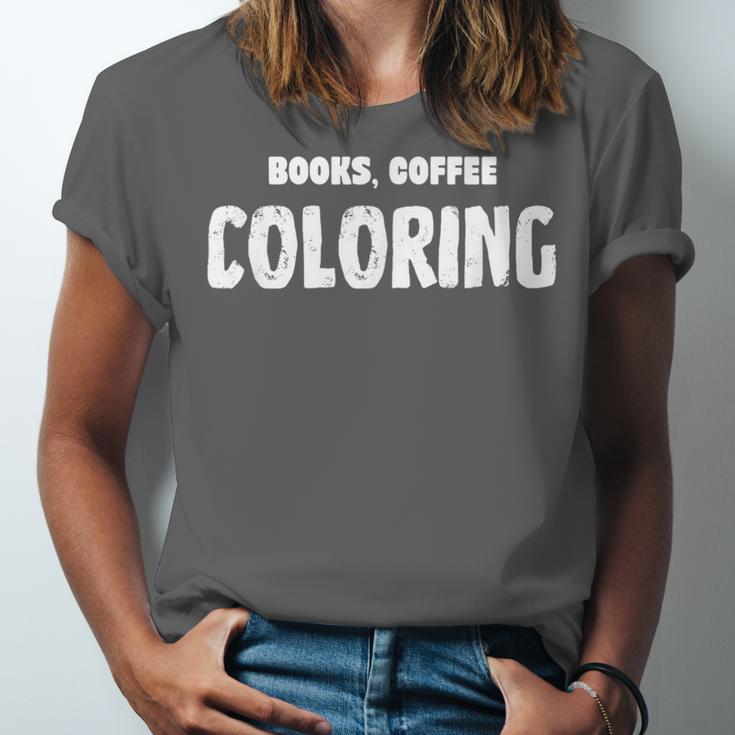 Books Coffee Coloring Unisex Jersey T-Shirt Books Coffee Coloring Unisex Jersey T-Shirt