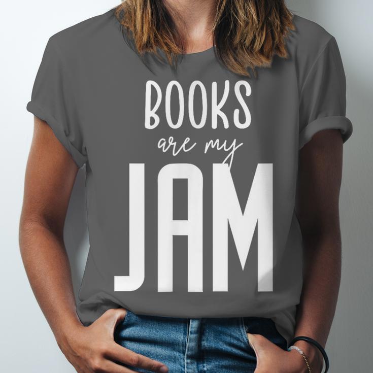 Books Are My Jam Graphic For Introverts Unisex Jersey T-Shirt