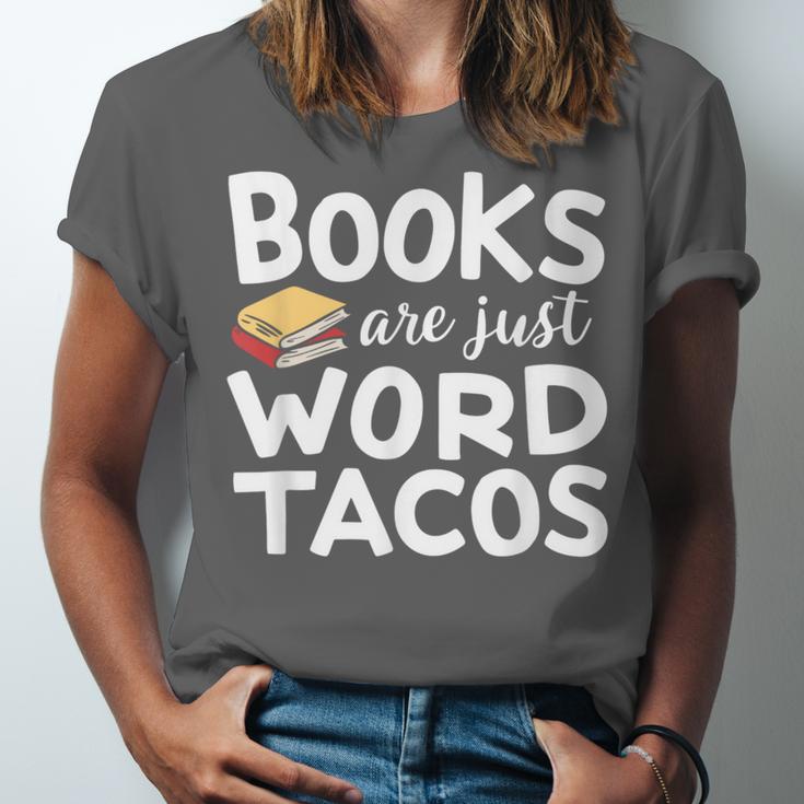 BOOKS ARE JUST WORD TACOS Unisex Jersey T-Shirt BOOKS ARE JUST WORD TACOS Unisex Jersey T-Shirt