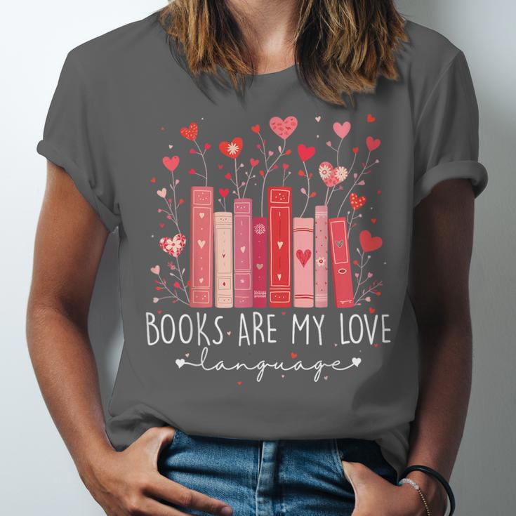 Books Are My Love Language Valentine Reads Bookish Club Unisex Jersey T-Shirt Books Are My Love Language Valentine Reads Bookish Club Unisex Jersey T-Shirt