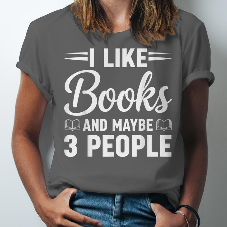I Like Books And Maybe 3 People Unisex Jersey T-Shirt I Like Books And Maybe 3 People Unisex Jersey T-Shirt