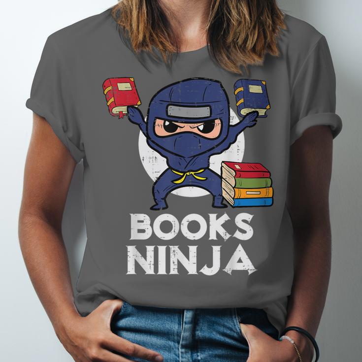 Books Ninja Read Reading Librarian Book Toddler Boys Kids Unisex Jersey T-Shirt