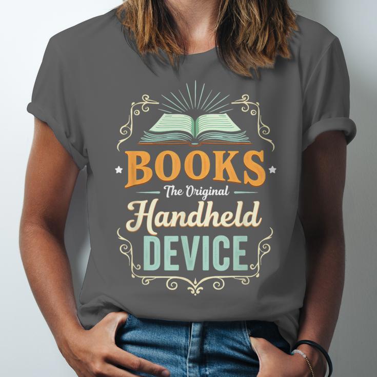 Books The Original Handheld Device Unisex Jersey T-Shirt Books The Original Handheld Device Unisex Jersey T-Shirt
