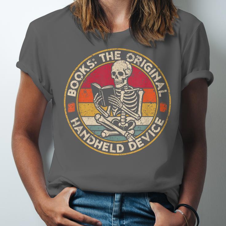 Books The Original Handheld Device Vintage Book Reading Unisex Jersey T-Shirt