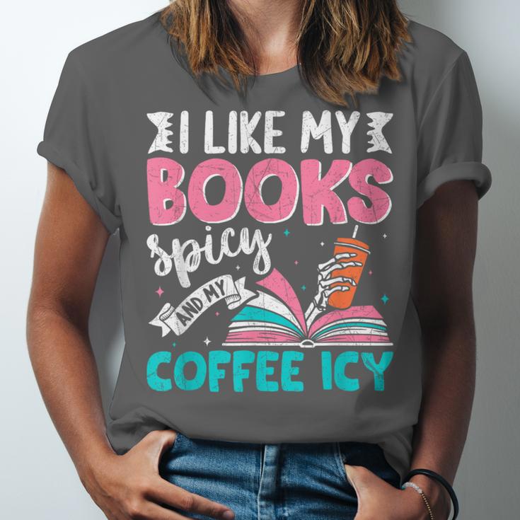 I Like My Books Spicy Coffee ICY Unisex Jersey T-Shirt