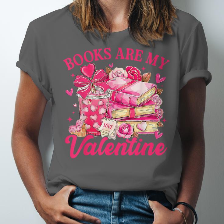 Books Are My Valentine Book Lover Heart Matching Party Unisex Jersey T-Shirt