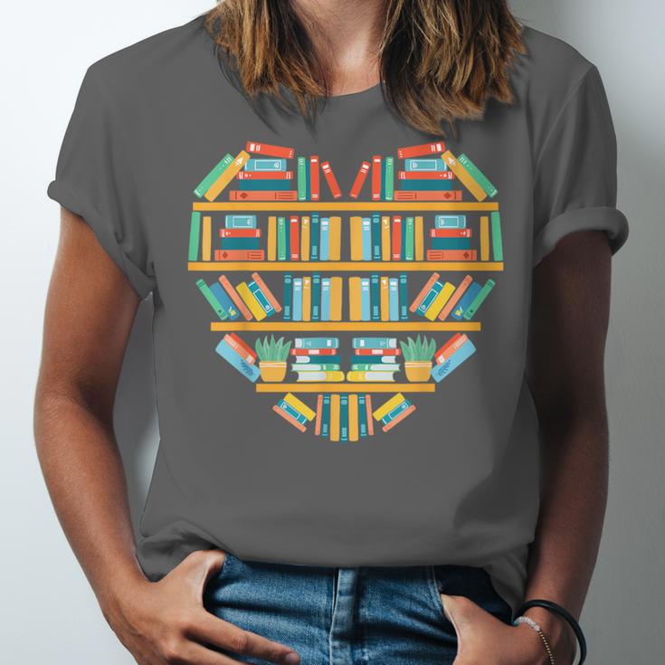 Bookshelf Heart Unisex Jersey T-Shirt Bookshelf Heart Unisex Jersey T-Shirt