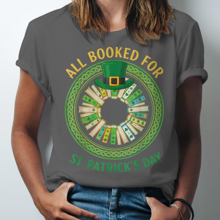 Bookworm Irish All Booked For St Patrick's Day Book Lover Unisex Jersey T-Shirt