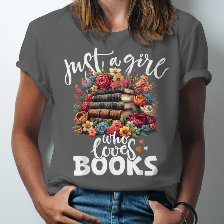 Bookworm For Women Just A Girl Who Loves Books Unisex Jersey T-Shirt Bookworm For Women Just A Girl Who Loves Books Unisex Jersey T-Shirt