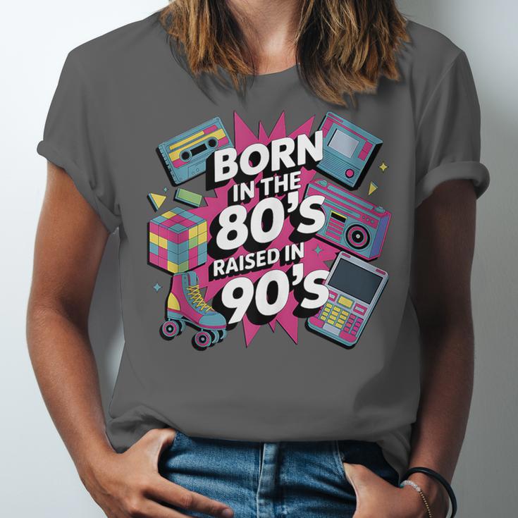 Born In The 80s Raised In The 90s Nostalgia Retro Lovers Unisex Jersey T-Shirt