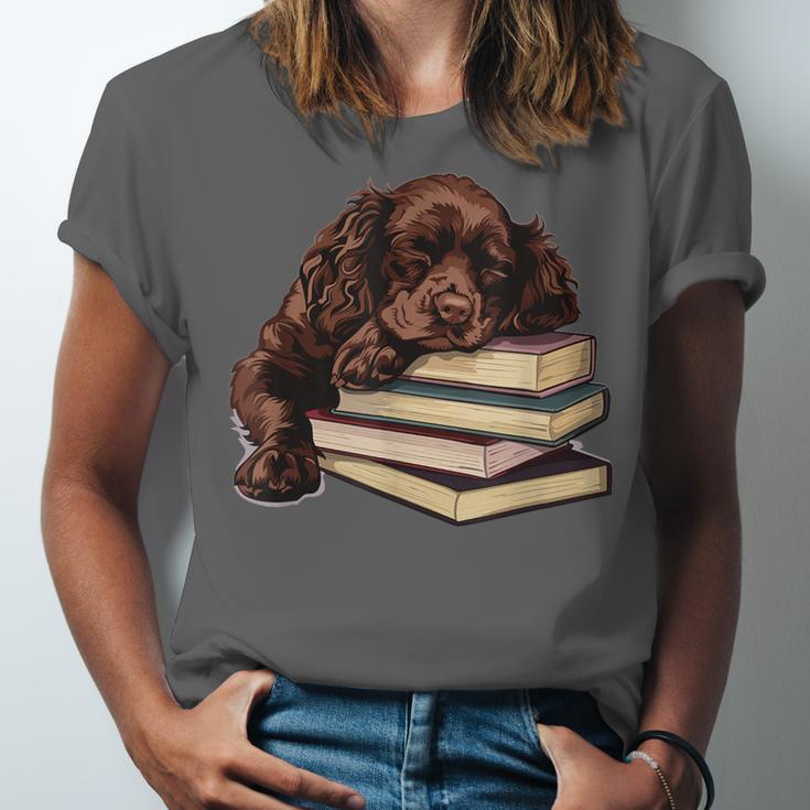 Boykin Spaniel Books Dog Breed Graphic Unisex Jersey T-Shirt