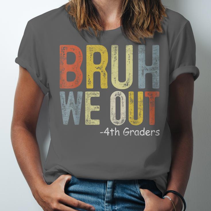 Bruh We Out 4th Graders Fourth Grade Graduation Class 2024 Unisex Jersey T-Shirt