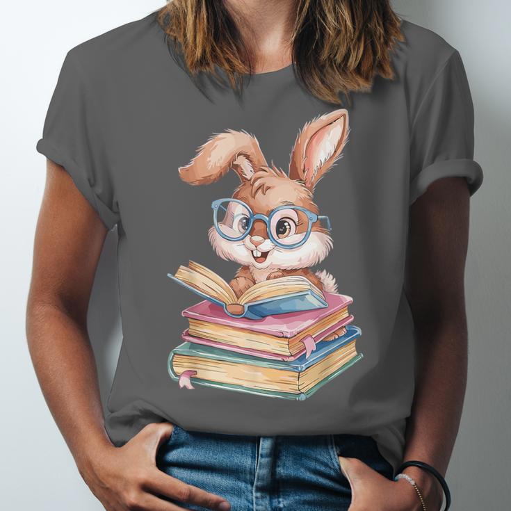 Bunny Rabbit Reading Books Rabbit Books Bunny Reader Unisex Jersey T-Shirt Bunny Rabbit Reading Books Rabbit Books Bunny Reader Unisex Jersey T-Shirt