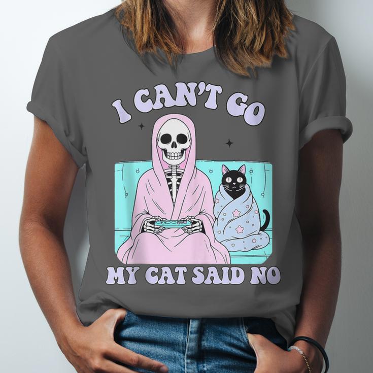 I Can't Go My Cat Said No Introvert Anxiety Cat Lover Unisex Jersey T-Shirt I Can't Go My Cat Said No Introvert Anxiety Cat Lover Unisex Jersey T-Shirt