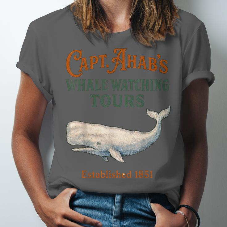 Captain Ahab’s Whale Watching Tours – Moby Book Parody Unisex Jersey T-Shirt