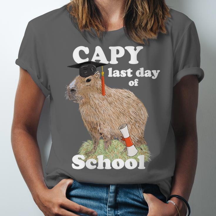 Capy Last Day Of School Capybara Graduation Quote Unisex Jersey T-Shirt