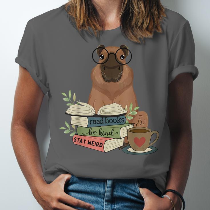 Capybara Glasses Reading Books Capybara Nerd Bookworm Unisex Jersey T-Shirt Capybara Glasses Reading Books Capybara Nerd Bookworm Unisex Jersey T-Shirt