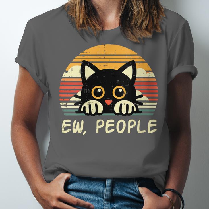 Cat Eww People Introvert Meme Women Men Kids Unisex Jersey T-Shirt Cat Eww People Introvert Meme Women Men Kids Unisex Jersey T-Shirt