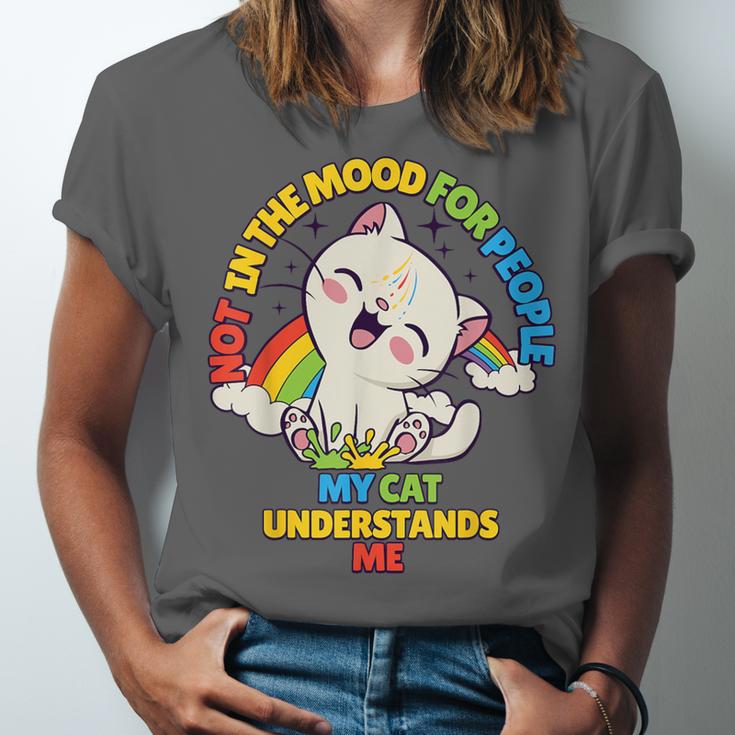 Cat Mom Loves Cats Dad Not In The Mood For People Introvert Unisex Jersey T-Shirt