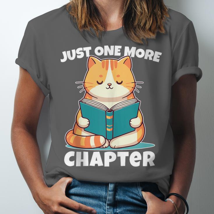 Cat Reading Books Bookworm Read One More Chapter Unisex Jersey T-Shirt