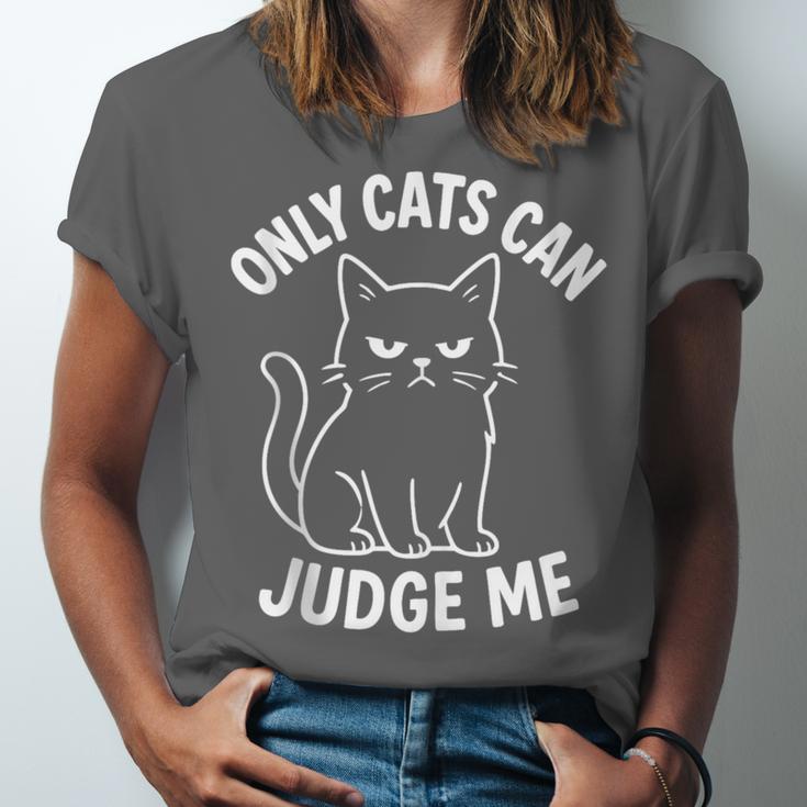 Only Cats Can Judge Me Sarcastic Cat Lover Introverts Unisex Jersey T-Shirt Only Cats Can Judge Me Sarcastic Cat Lover Introverts Unisex Jersey T-Shirt