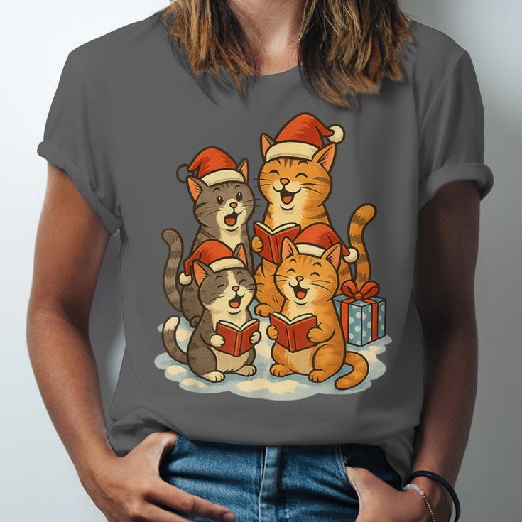 Cats Reading Books Christmas Tree Unisex Jersey T-Shirt Cats Reading Books Christmas Tree Unisex Jersey T-Shirt