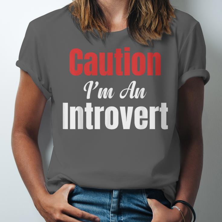 Caution I'm An Introvert Sarcastic Geek Video Gamer Jokes Unisex Jersey T-Shirt Caution I'm An Introvert Sarcastic Geek Video Gamer Jokes Unisex Jersey T-Shirt