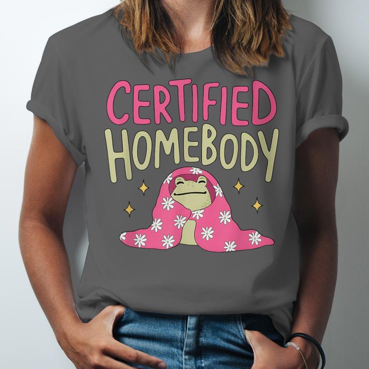 Certified Homebody Trendy Frog Introvert Unisex Jersey T-Shirt Certified Homebody Trendy Frog Introvert Unisex Jersey T-Shirt