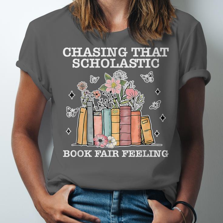 Chasing That Scholastic Book Fair Feeling Apparel Unisex Jersey T-Shirt Chasing That Scholastic Book Fair Feeling Apparel Unisex Jersey T-Shirt