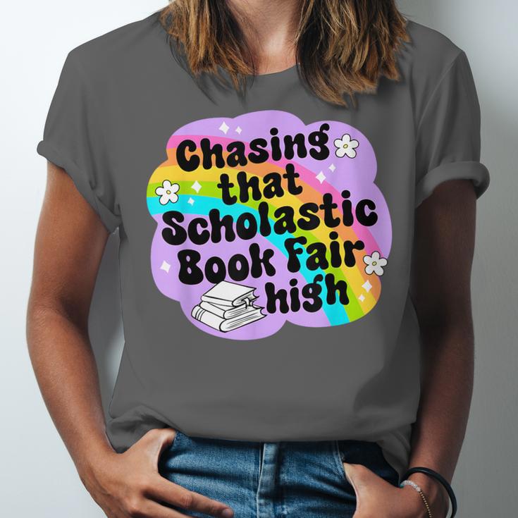 Chasing That Scholastic Book Fair High Book Lovers Unisex Jersey T-Shirt
