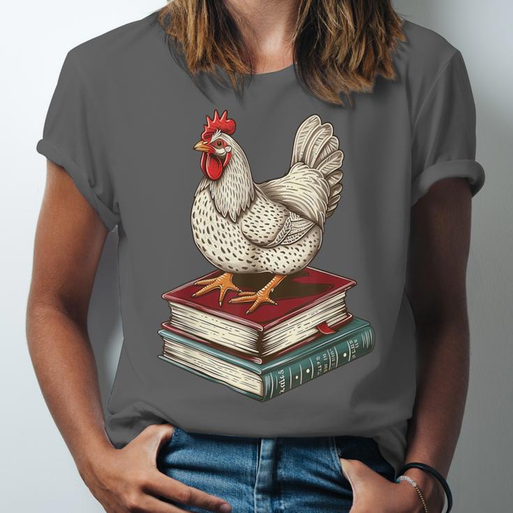 Chicken Books Back To School First Day Of School Boys Girls Unisex Jersey T-Shirt