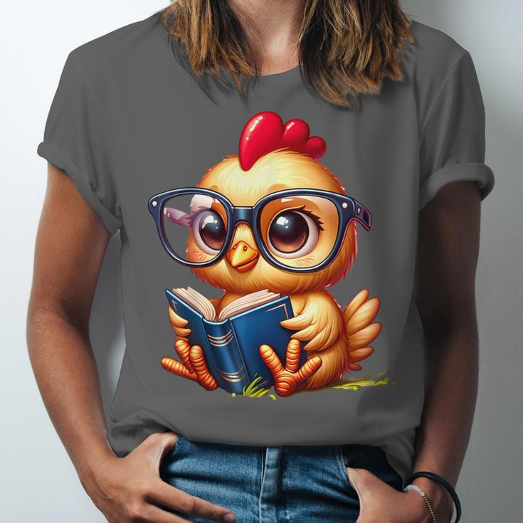 Chicken Reading a Book Farm Animal Chick Unisex Jersey T-Shirt Chicken Reading a Book Farm Animal Chick Unisex Jersey T-Shirt