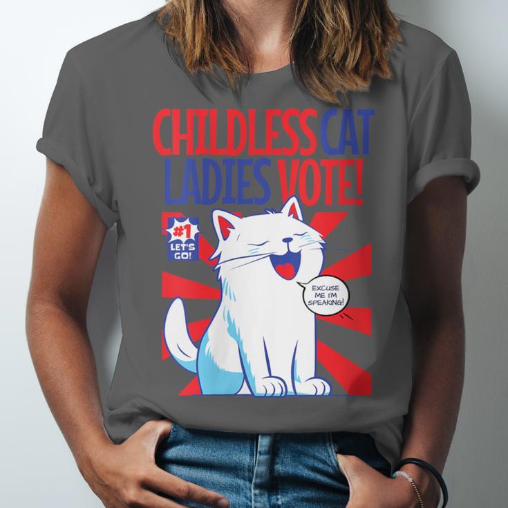 Childless Cat Ladies Vote Kamala Harris Cute Comic Book Cat Unisex Jersey T-Shirt