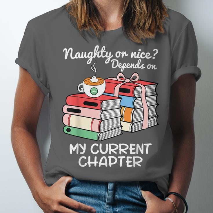 Christmas Book Lovers Naughty Or Nice Unisex Jersey T-Shirt Christmas Book Lovers Naughty Or Nice Unisex Jersey T-Shirt