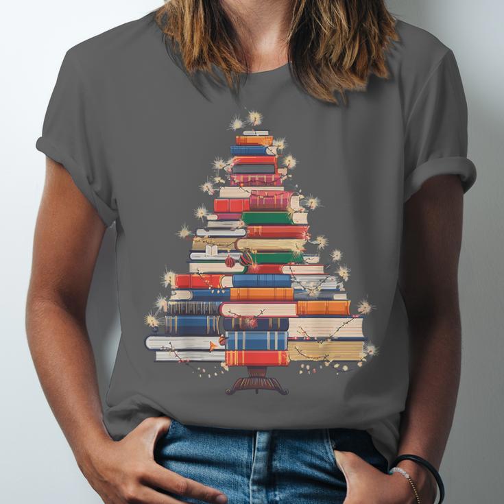 Christmas Tree Book Bookworm Unisex Jersey T-Shirt