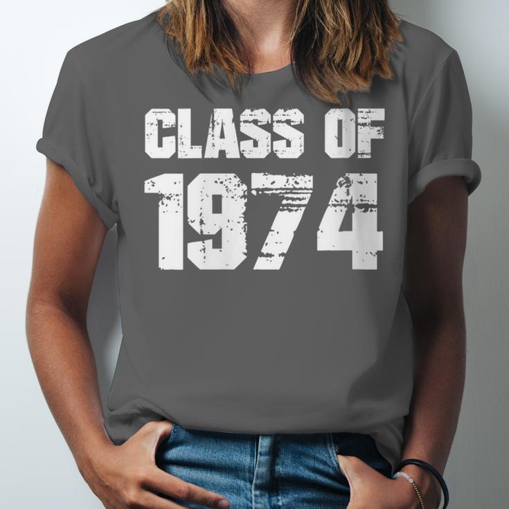 Class Of 1974 High School College Graduation Reunion Unisex Jersey T-Shirt