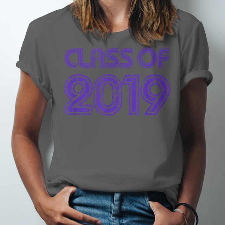 Class Of 2019 High School Graduation Purple Senior Unisex Jersey T-Shirt