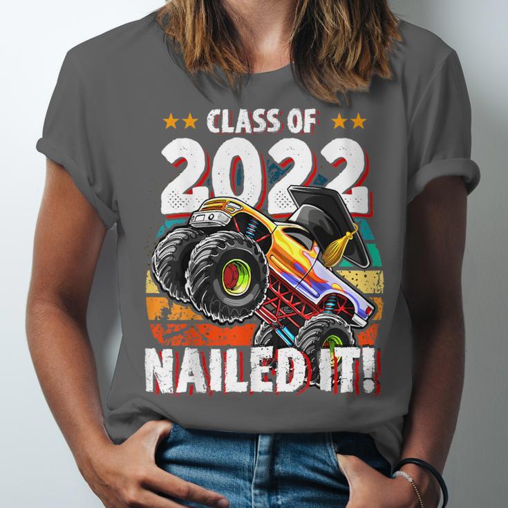 Class Of 2022 Monster Truck Graduation Cap Retro Sunset Boy Unisex Jersey T-Shirt
